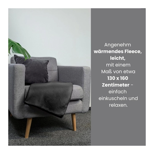 Bild von Wohndecke Polar-Fleece - wometo Kuscheldecke in Dunkelblau
