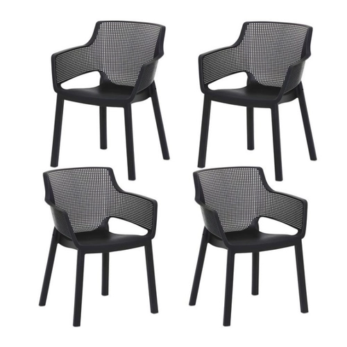 Bild von BURI Gartenstuhl - 4x Stapelstuhl für Terrassen und Balkone