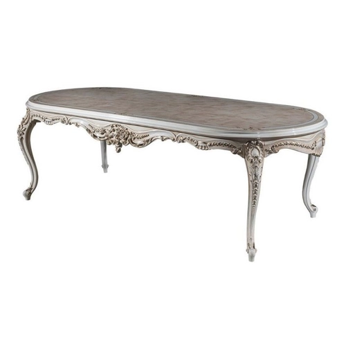 Bild von Casa Padrino Esstisch Luxus Barock Esstisch Beige / Weiß / Gold
