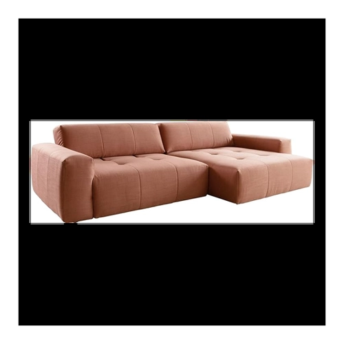 Bild von Ecksofa Lazaro 300x160 cm Flachgewebe Orange Ottomane rechts mit Sitztiefenverstellung