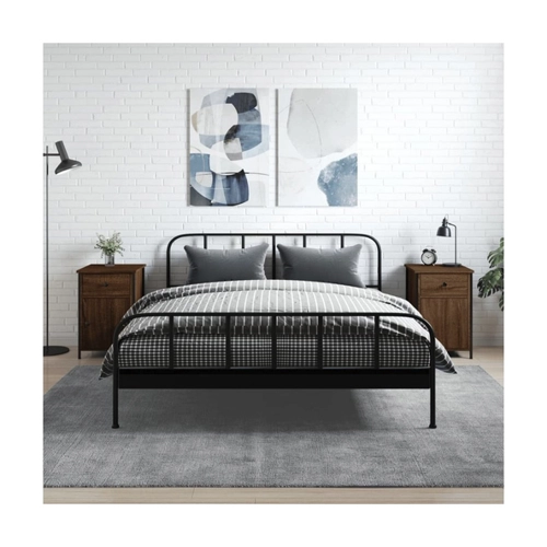 Bild von furnicato Nachttisch Nachttische 2 Stk. Braun Eichen-Optik 40x42x60 cm Holzwerkstoff
