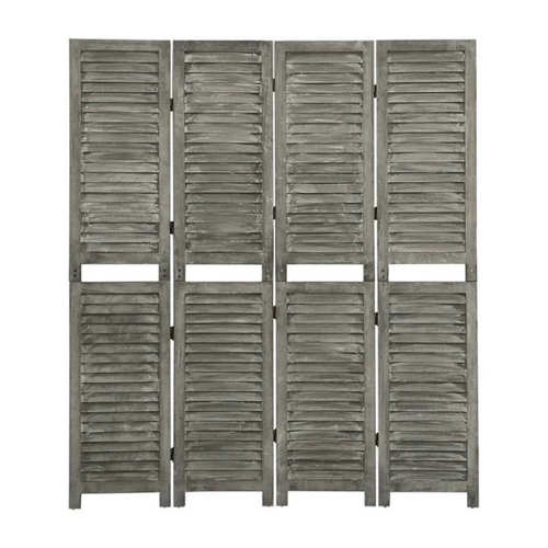 Bild von Furnicato Raumteiler 4-tlg. Grau 143x166 cm Massivholz