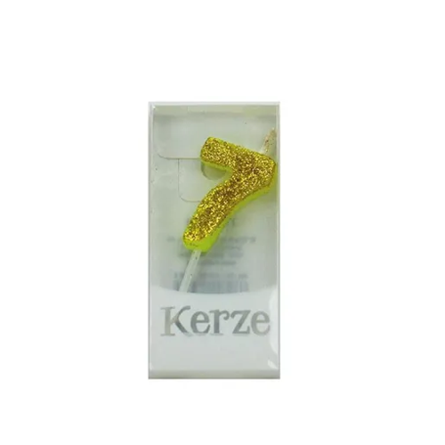Bild von Trötsch Zahlenkerze 7, gelb glitzer - Die perfekte Dekoration für jeden Anlass