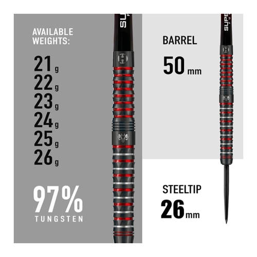 Bild von Wolfram Infinity 97% Tungsten Darts | Darts-Set mit Stahlspitze