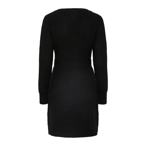 Bild von PIECES Damen Pcellen Ls Wrap Knit Dress Noos Bc, Schwarz, XL