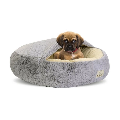 Bild von KingDog Shaggy Fluffy Haustierbett mit Kapuze