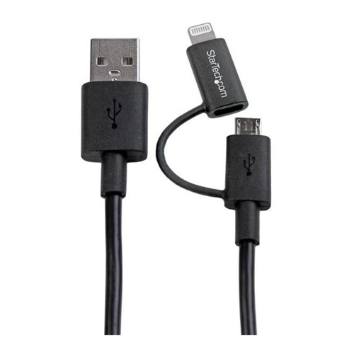 Bild von StarTech.com LTUB1MBK - 2-in-1 Sync- & Ladekabel