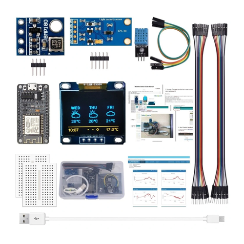 Bild von AOQDQDQD® ESP8266 Wetterstation Kit - Alles, was Sie für Ihre eigene Wetterstation benötigen