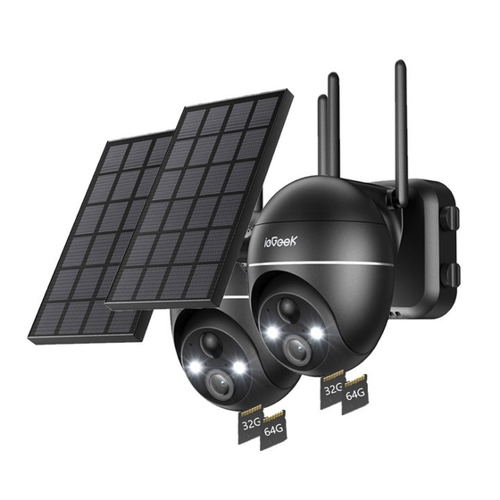 Bild von ieGeek Überwachungskamera 2 Stück – 2K 5MP Außenkamera mit Solarbetrieb