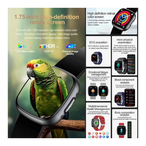 Bild von Fohatu Smartwatch mit Blutdruckmessung, EKG und HRV