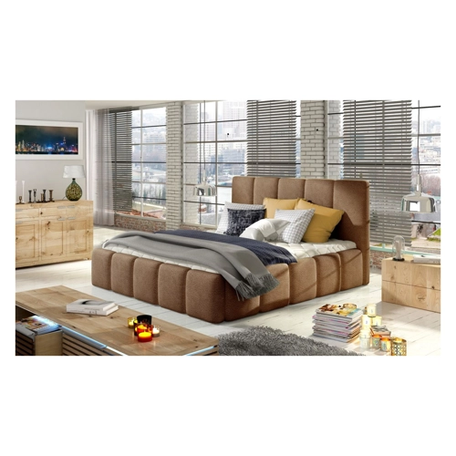 Bild von Fun Möbel Polsterbett Doppelbett VERONA - Vielseitige Schlaflösung in Vintage Braun