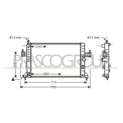 Bild von PRASCO OP030R006 Kühler für OPEL Corsa C – Effiziente Motorkühlung