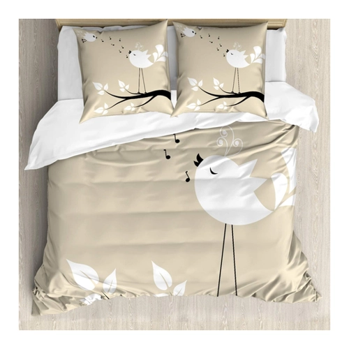 Bild von Abakuhaus Bettwäsche Milbensicher Allergiker geeignet mit Kissenbezug 135 cm x 200 cm - 80 x 80 cm, Creme Schwarz Weiß
