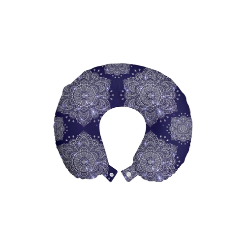 Bild von ABAKUHAUS Ethnisch Reisekissen Nackenstütze – Floral Round Retro Ornament