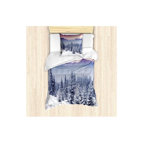 Bild von ABAKUHAUS Winter Bettbezug Set für Einzelbetten - Dreamy Abendlandschaft