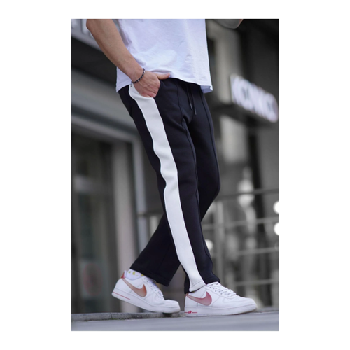 Bild von Madmext Schwarz Gestreifter Basic Trainingsanzug für Herren - XL