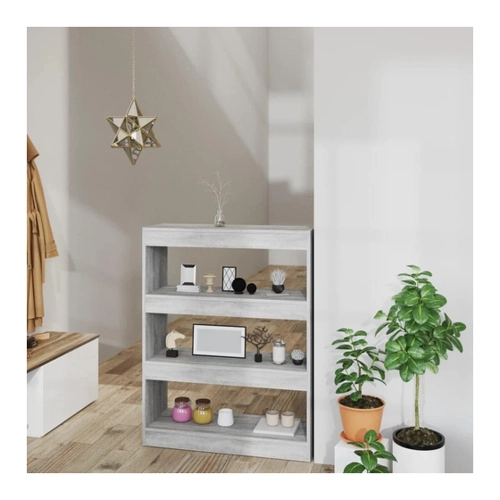 Bild von VidaXL Bücherregal/Raumteiler Grau Sonoma 80x30x103 cm Holzwerkstoff