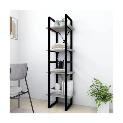 Bild von vidaXL Bücherregal 4 Fächer Grau Sonoma 40x30x140 cm