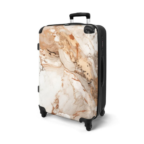 Bild von NoBoringSuitcases.com© Kinderkoffer Marmor - Design - Braun - Weiß - Marmoroptik 67x43x25cm