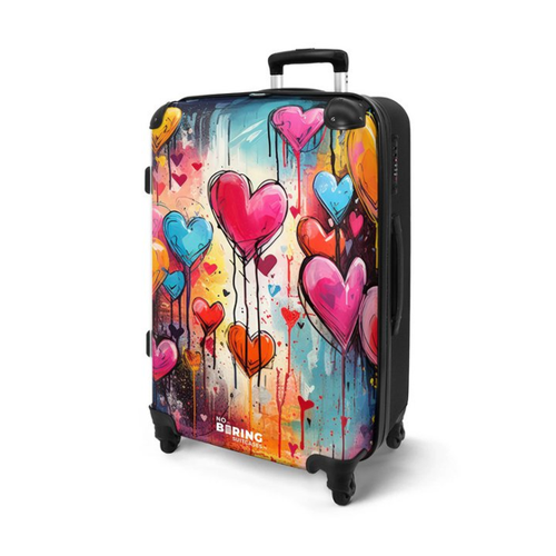 Bild von Kinderkoffer Graffiti-Herzen von NoBoringSuitcases.com©