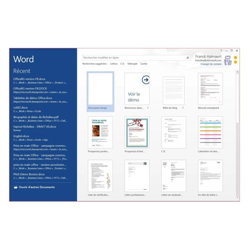 Bild von Microsoft Office Home and Business 2013 - 1PC (Product Key Card ohne Datenträger) - Französisch