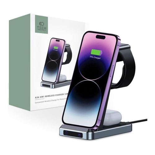 Bild von Tech-Protect QI15W-A26 3in1 Wireless Charger – Elegante Ladelösung für alle Geräte