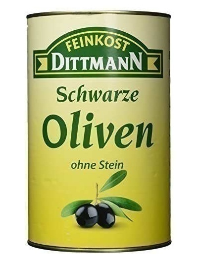 Bild von Feinkost Dittmann Oliven geschwärzt ohne Stein, 1er Pack (1 x 4 kg)