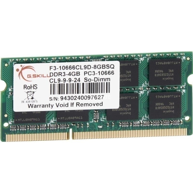 Bild von SO-DIMM 4 GB DDR3-1333 (1x 4 GB) | G.Skill F3-10666CL9S-4GBSQ für MacBook Pro/iMac | Arbeitsspeicher