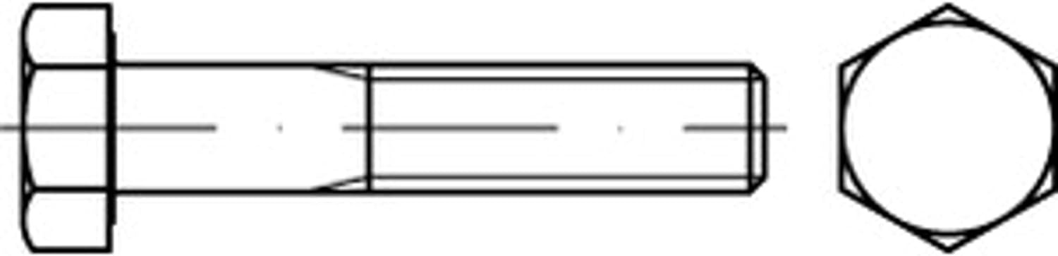 Bild von ISO 4014 10.9 Sechskantschrauben mit Schaft - Abmessung: M22x220 (10 Stück)
