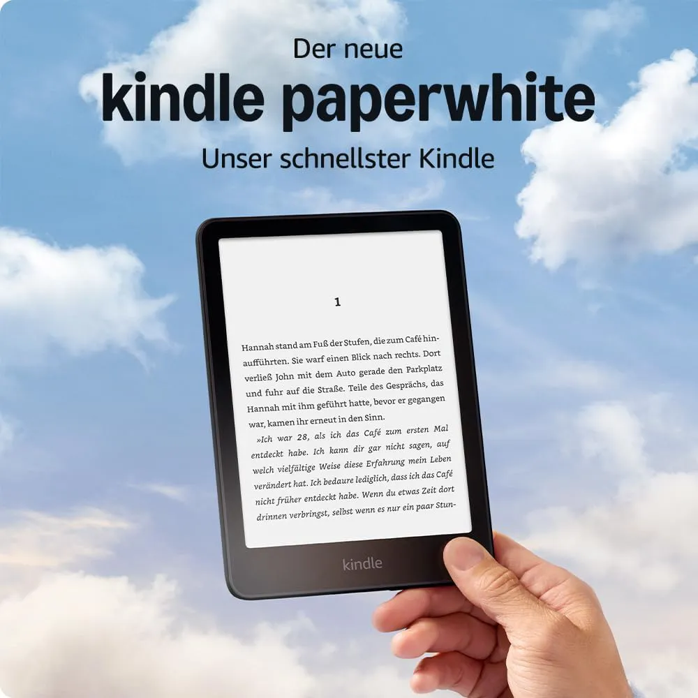 Bild von Amazon Kindle Paperwhite 16 GB mit 7 Zoll Display und wochenlanger Akkulaufzeit in Schwarz ohne Werbung