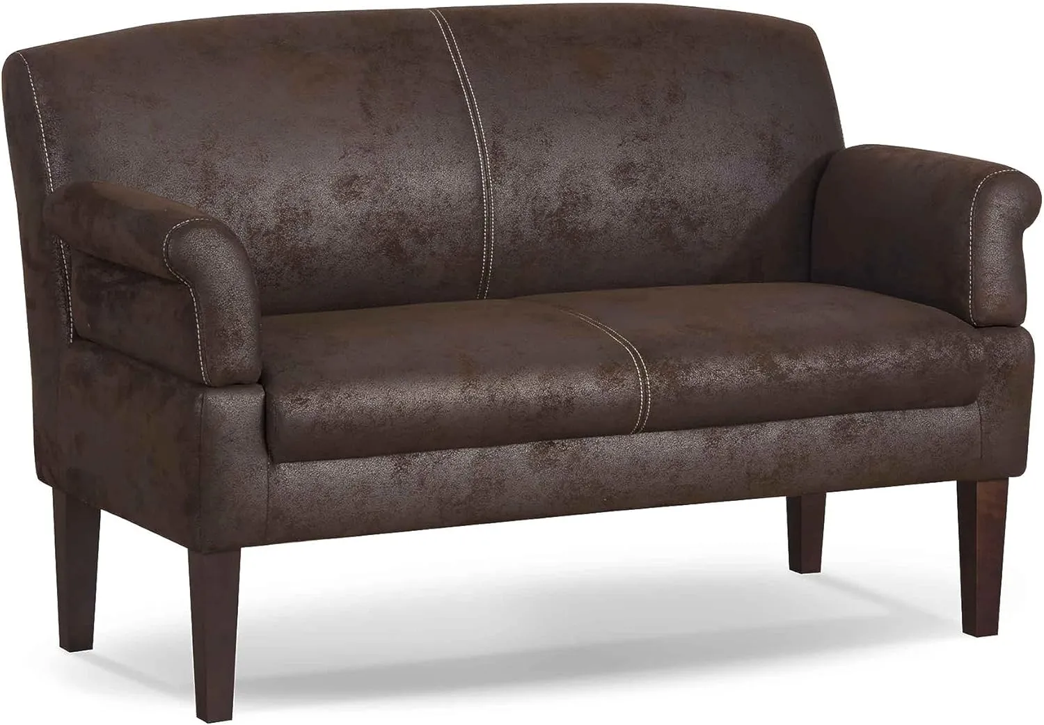 Bild von CAVADORE Malm 2-Sitzer Sofa im rustikalen Design mit Federkern und Armteilfunktion in antiklederoptik dunkelbraun, Maße 152 x 97 x 78 cm