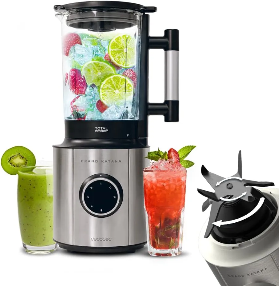 Bild von Cecotec Grand Katana Standmixer 2700MAX mit 2700W Leistung, digitalem Display und 1,8L Glasbehälter