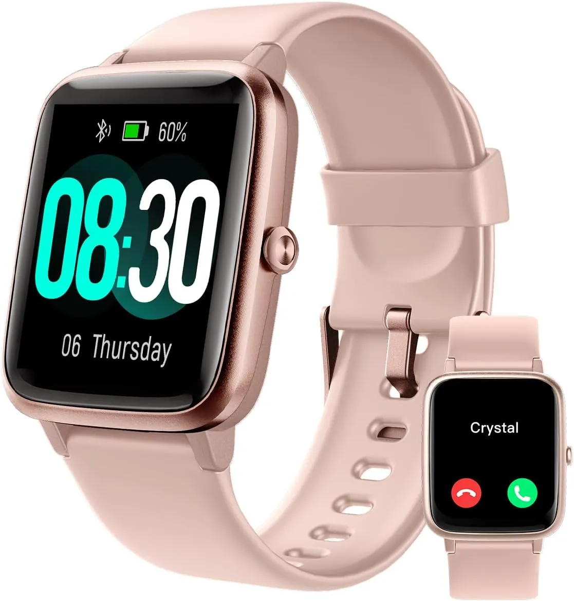 Bild von GRV Smartwatch für Damen und Herren mit Telefonfunktion, Herzfrequenzmessung, SpO2, Schrittzähler und Schlafmonitor
