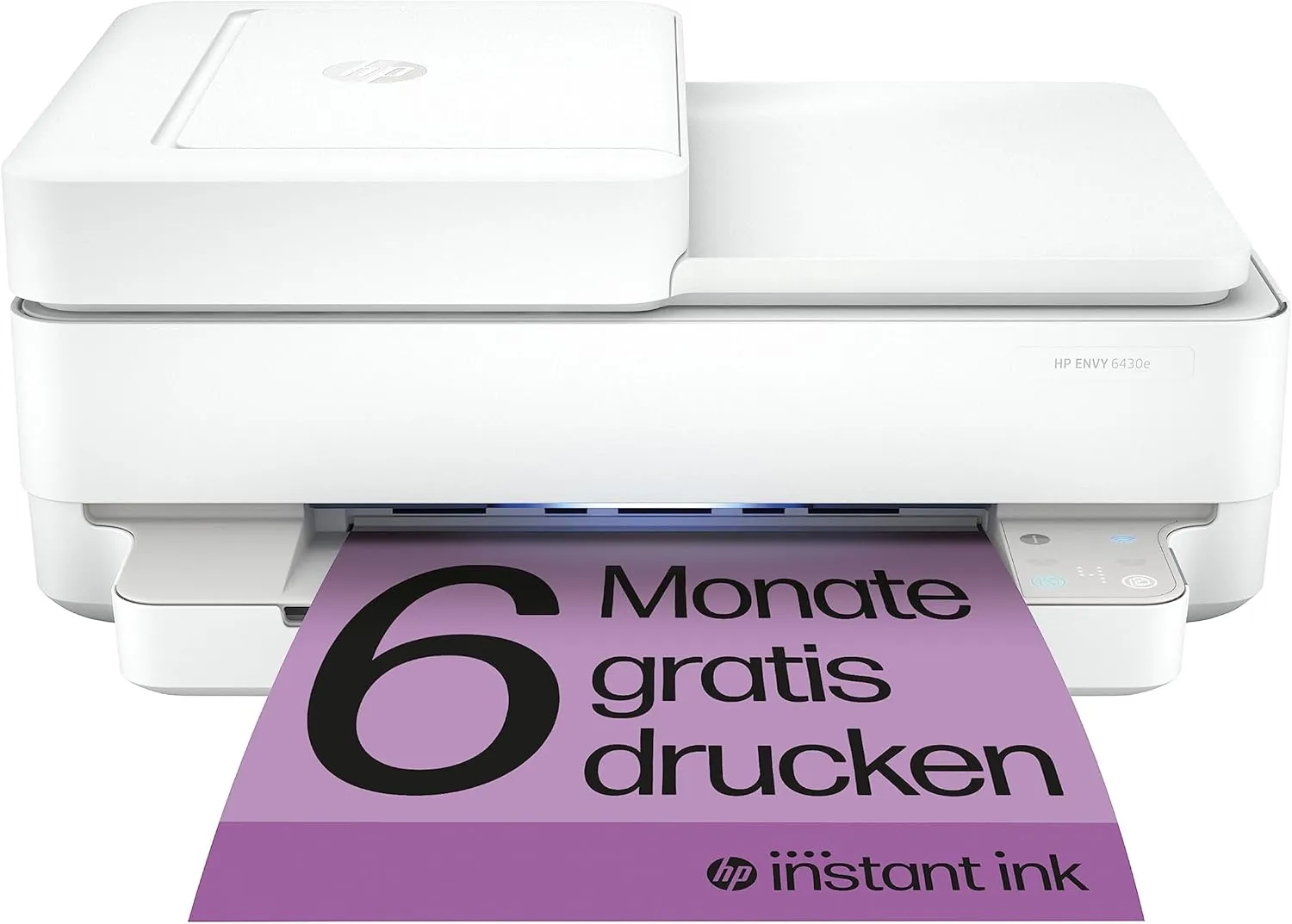 Bild von HP ENVY 6430e Multifunktionsdrucker mit 6 Monaten kostenlosem Druck über HP Instant Ink, WLAN, automatischem Dokumenteneinzug und Funktionen zum Drucken, Kopieren, Scannen und Faxen