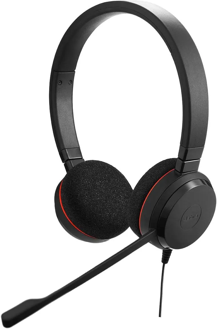 Bild von Jabra Evolve 20 Stereo Headset mit USB-A Kabel, Microsoft Teams zertifiziert und passivem Noise-Cancelling in Schwarz