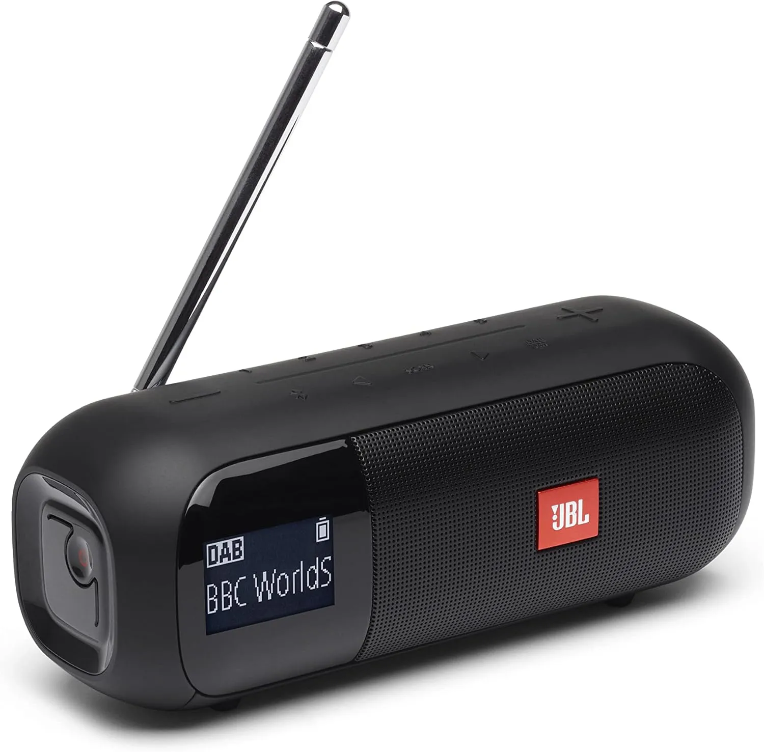 Bild von JBL Tuner 2 tragbarer Radiorekorder in Schwarz mit Bluetooth, MP3, DAB+ und UKW Radio, bis zu 12 Stunden kabelloser Musikgenuss
