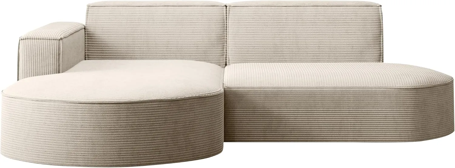 Bild von Kaiser Modena Studio Parma Ecksofa in Beige aus dickem Cord für das Wohnzimmer