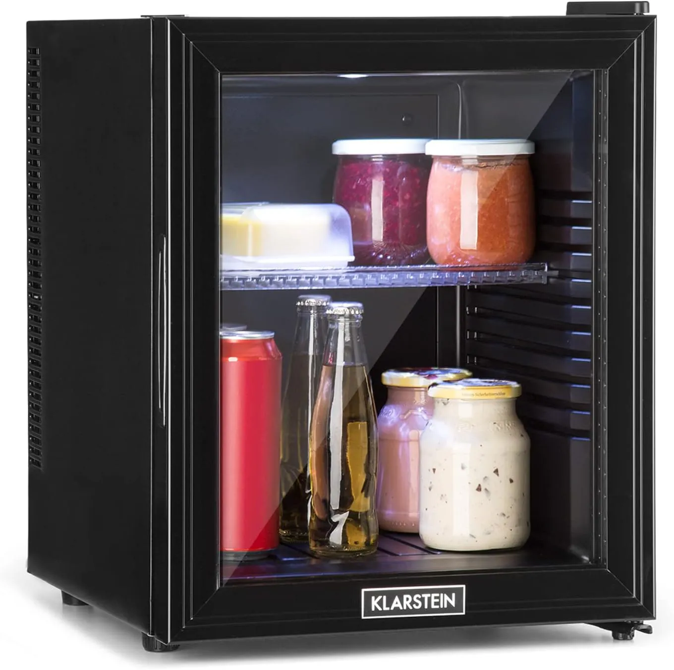 Bild von Klarstein Mini Kühlschrank mit Glastüre und 32 Litern für Getränke Snacks und Kosmetik
