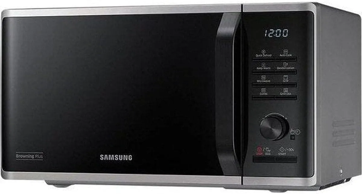 Bild von Samsung Mikrowelle MG23K3515AS mit Grill, 800 W, 23 L Garraum, 27 Automatikprogramme und Quick Defrost in Silber