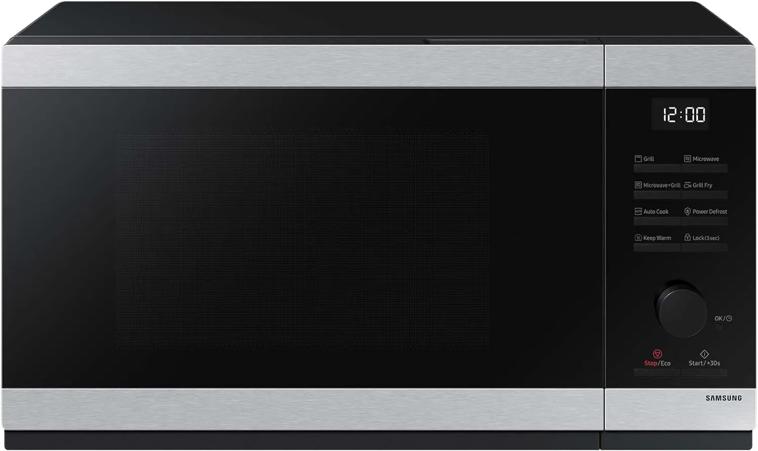 Bild von Samsung Mikrowelle MG32DG4524CTE1 mit Grill und 32 Litern, 900 Watt, Edelstahl, Funktionen wie Home Dessert, GrillFry und Power Defrost