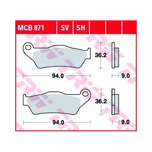 Bild von TRW Lucas Bremsbeläge Sintermetall Street MCB871SV 94x36,2x9mm