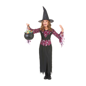 Bild von Gothic-Hexe Kinderkostüm Schwarz-Lila von KARNEVAL-MEGASTORE