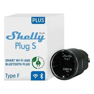 Bild von Shelly Plus Plug S - WLAN Bluetooth Zwischenstecker mit Messfunktion - Schwarz