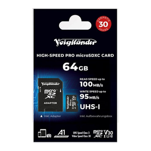 Bild von Voigtländer 64GB microSDXC Prof. High-Speed UHS-I Speicherkarte im Test