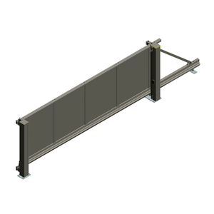 Bild von Alberts Elektrisches Schiebetor 'Mosaik' rechts 400 x 160 cm – Aluminium Glattblech freitragend