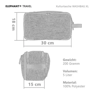 Bild von Kulturtasche groß Reise Tasche Damen Herren Kulturbeutel Waschtasche Beautycase Outdoor Camping Toiletry Bag Kosmetiktasche Tasche Sauna - ELEPHANT