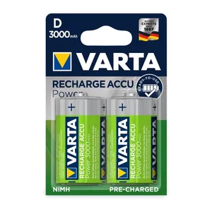 Bild von Varta Recharge Accu Power D Mono 3000 mAh 1,2 V NiMH wiederaufladbarer Akku HR20 Torcia Bulk 56720