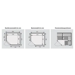 Bild von Karibu Sauna Araya Superior mit Eckeinstieg 68 mm Ohne Dachkranz 9 kW Ofen inkl. Steuergerät