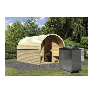 Bild von KARIBU Sauna »Rieden 2«, BxHxT: 219 x 229 x 385 cm, naturbelassen - beige