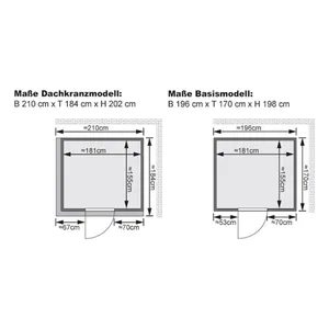 Bild von Karibu Sauna Daria - 196 x 170 cm mit 3,6 kW Ofen und integrierter Steuerung